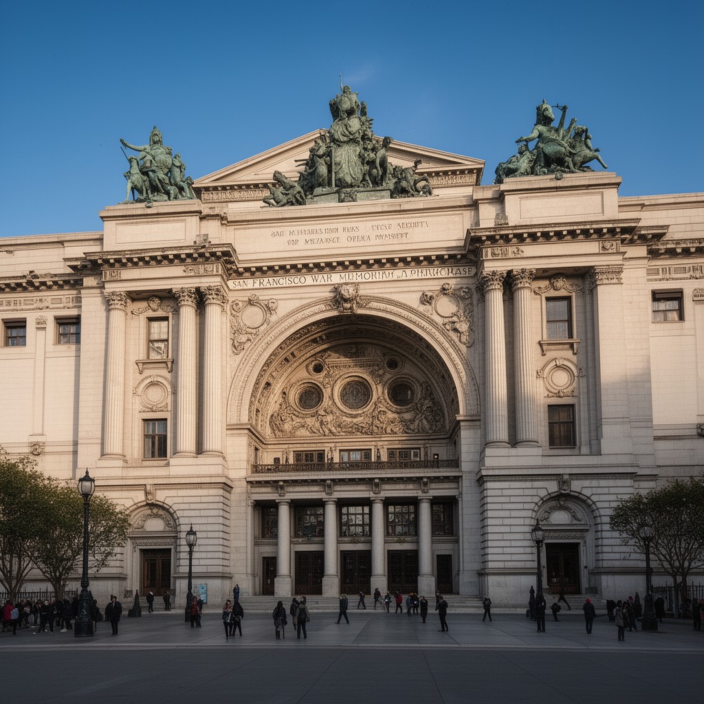 AI-generated illustration of San Francisco War Memorial Opera House