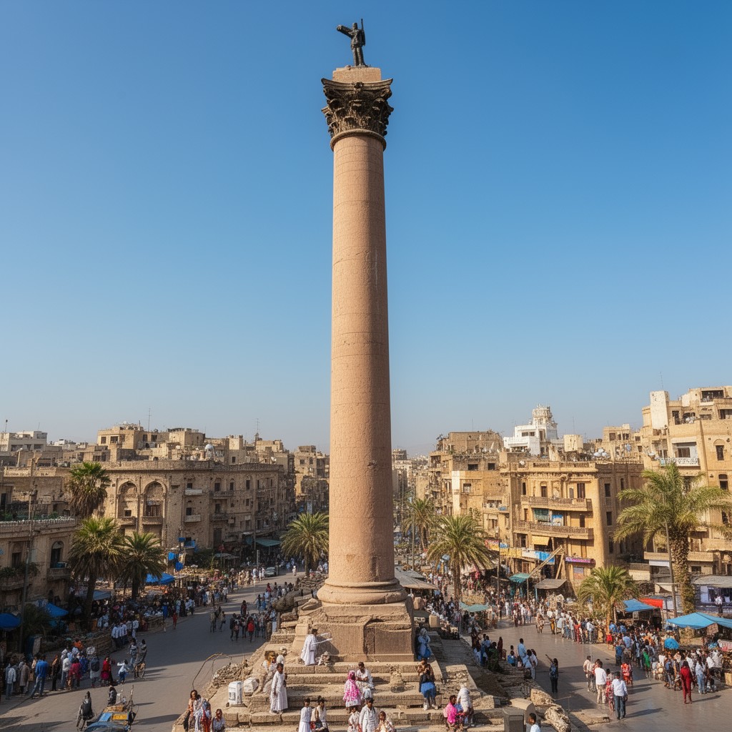AI-generated illustration of Pompey’s Pillar