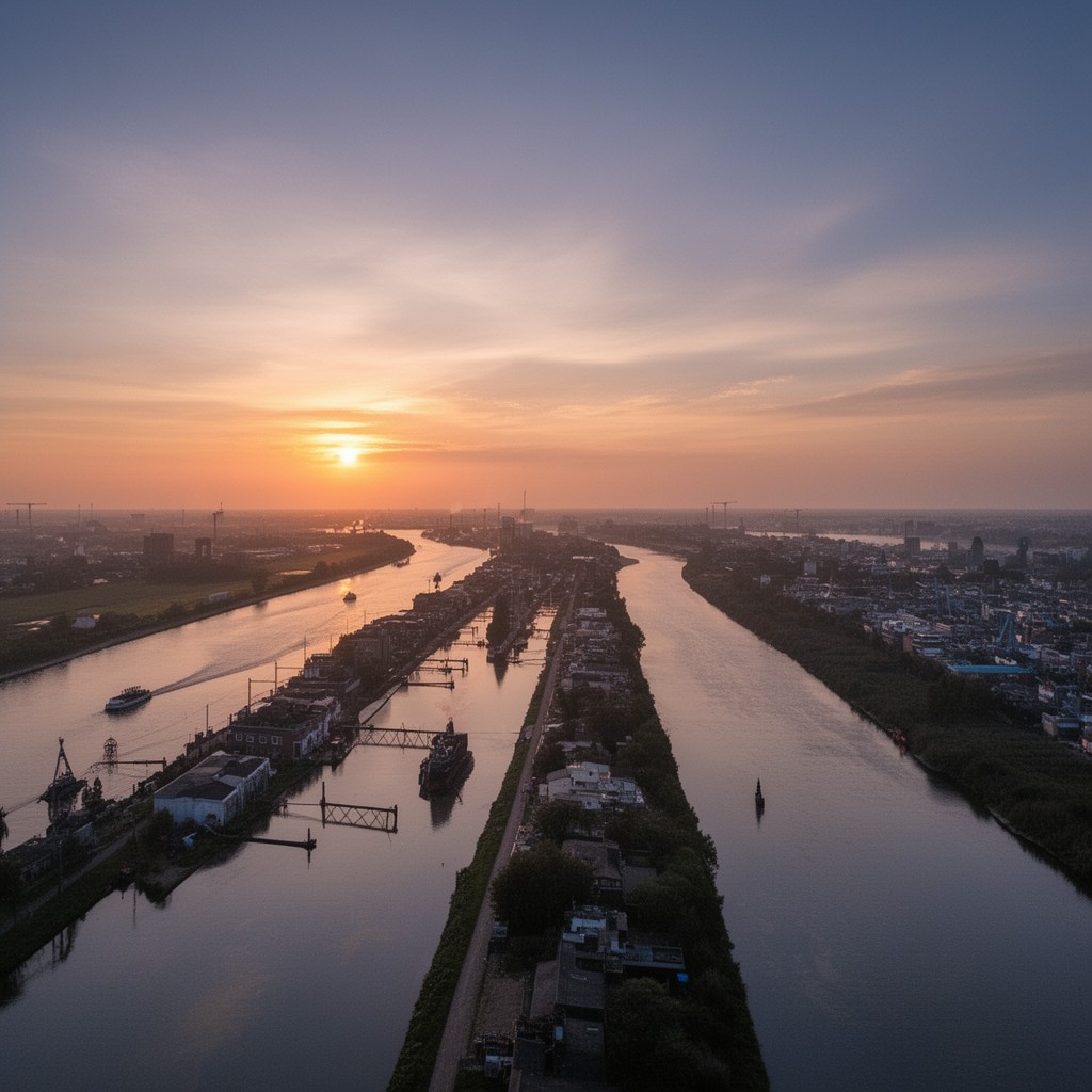 AI-generated illustration of Oude Maas