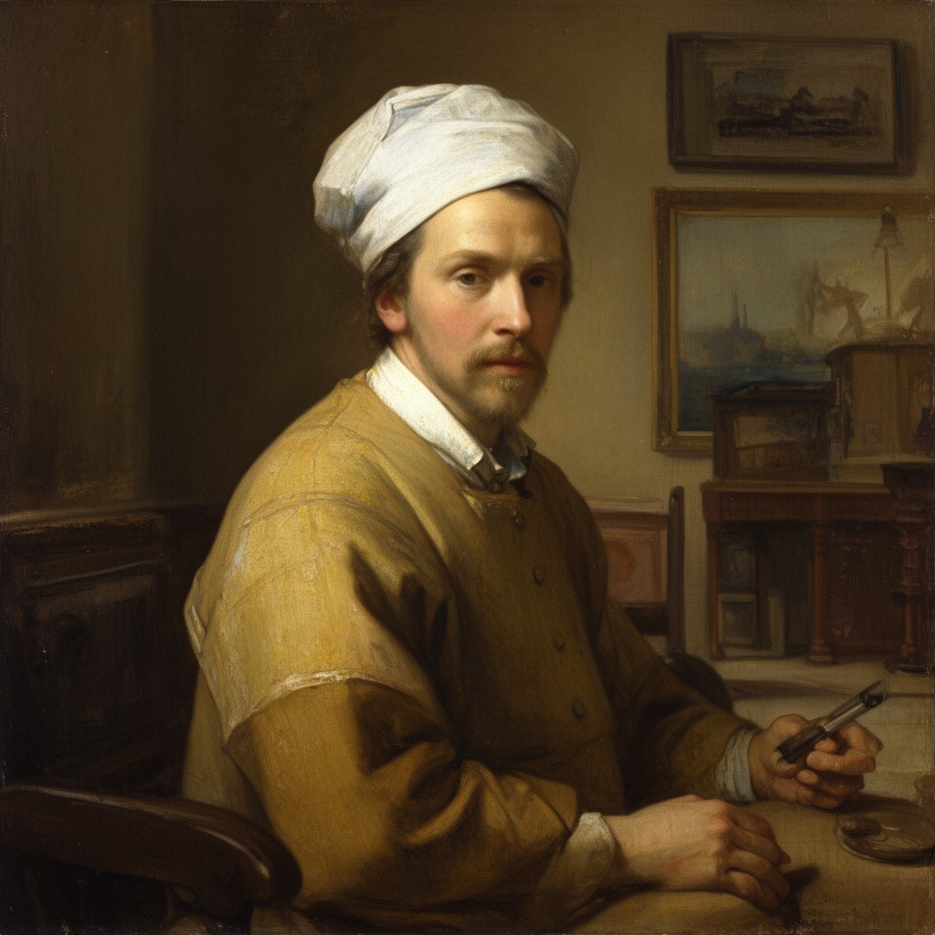AI-generated illustration of Johannes van der Meer