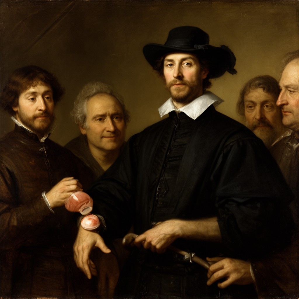 AI-generated illustration of Dr. Nicolaes Tulp
