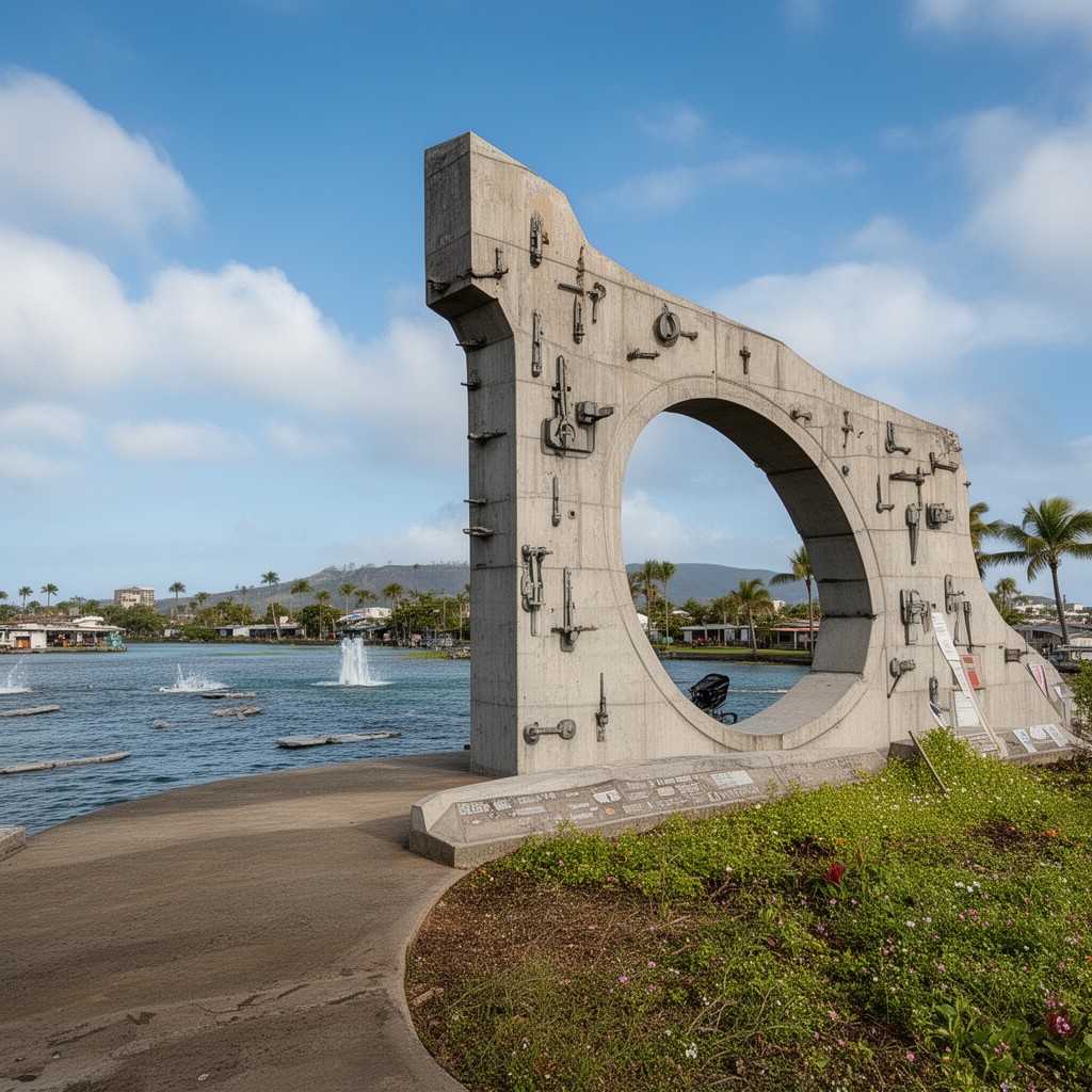 AI-generated illustration of USS Utah Memorial