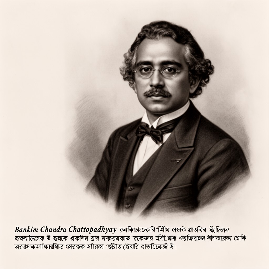 AI-generated illustration of Bankim Chandra Chattopadhyay