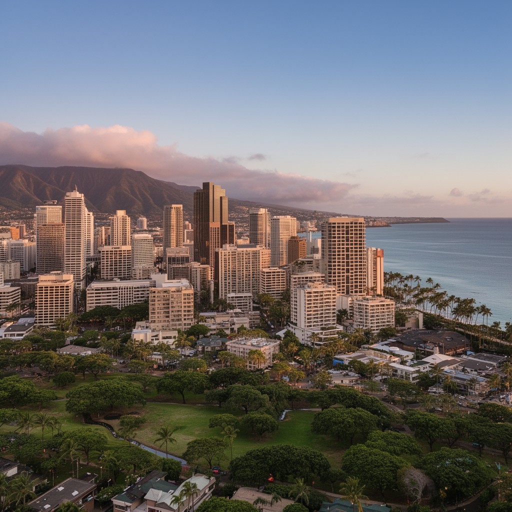 AI-generated illustration of Honolulu, Hawaii, United States