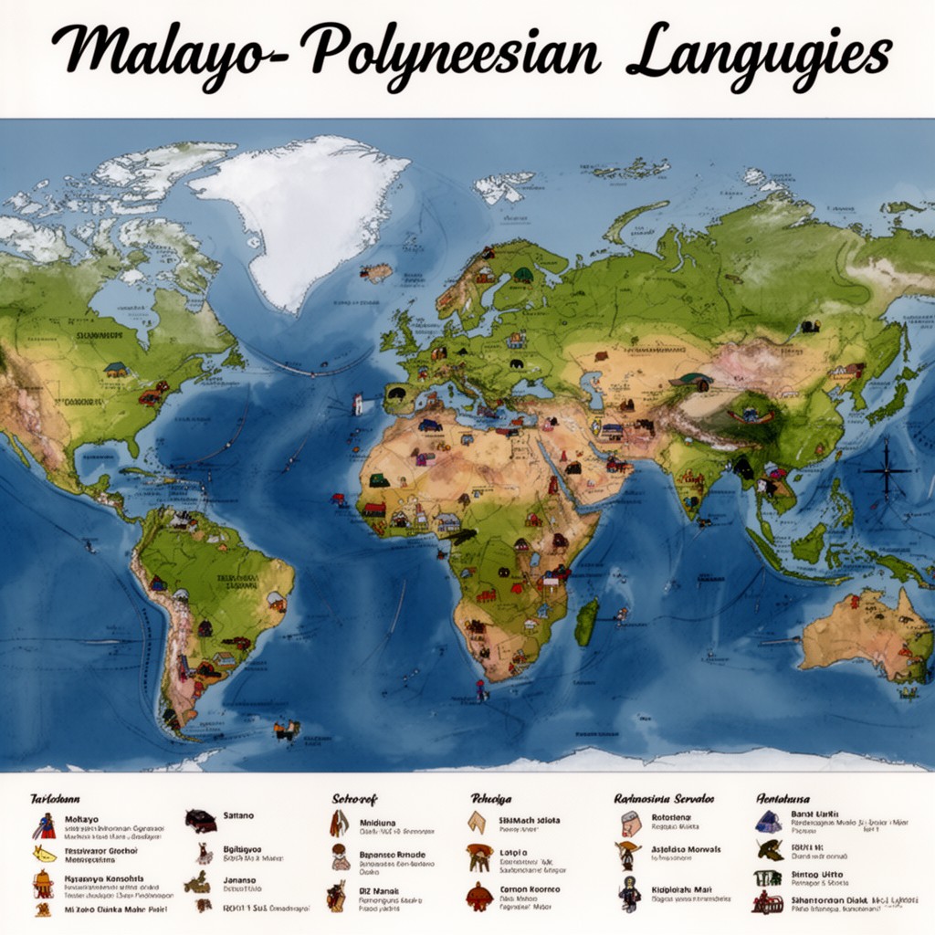 AI-generated illustration of Malayo-Polynesian languages