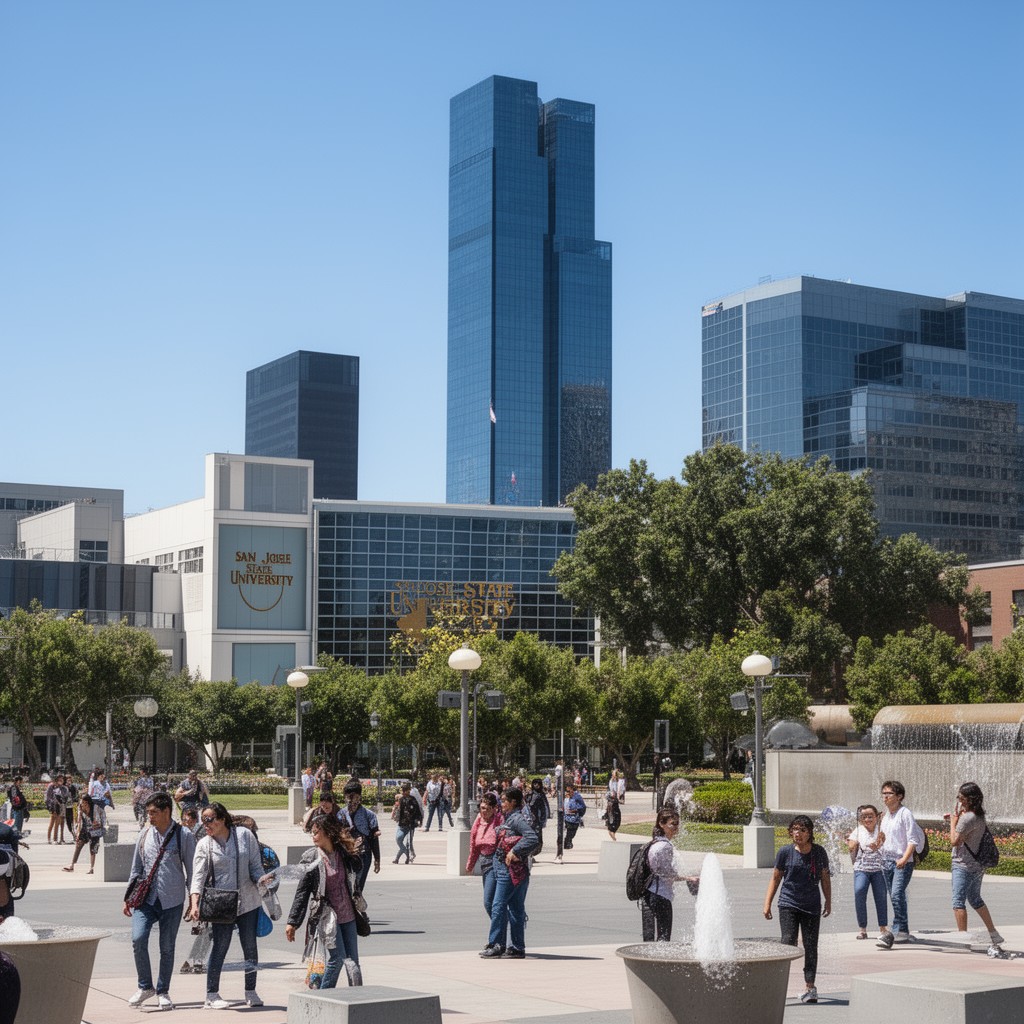 AI-generated illustration of San Jose State University
