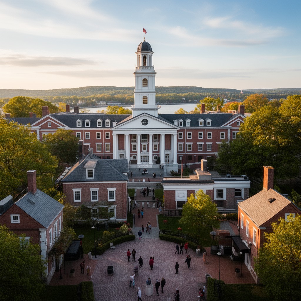 AI-generated illustration of Bowdoin College