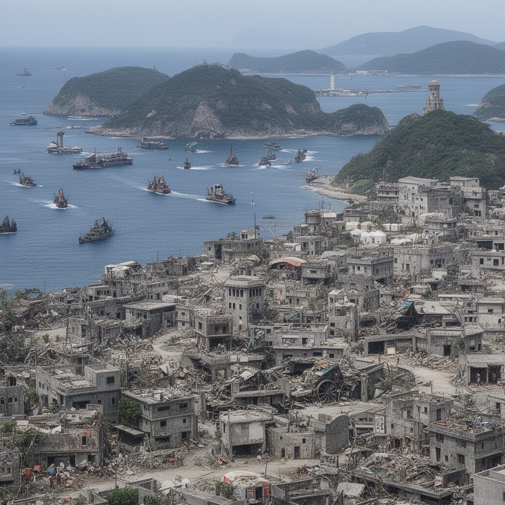 AI-generated illustration of Ryukyu Islands campaign
