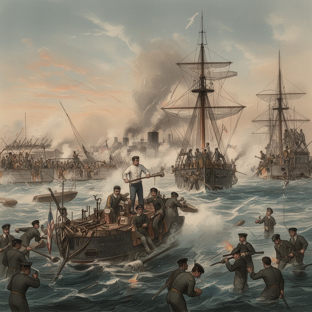 AI-generated illustration of Battle of Manila Bay