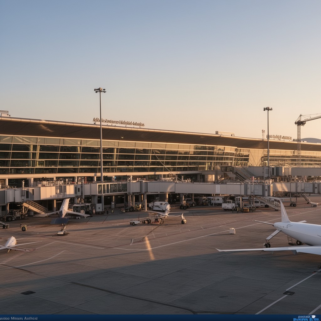 AI-generated illustration of Adolfo Suárez Madrid–Barajas Airport