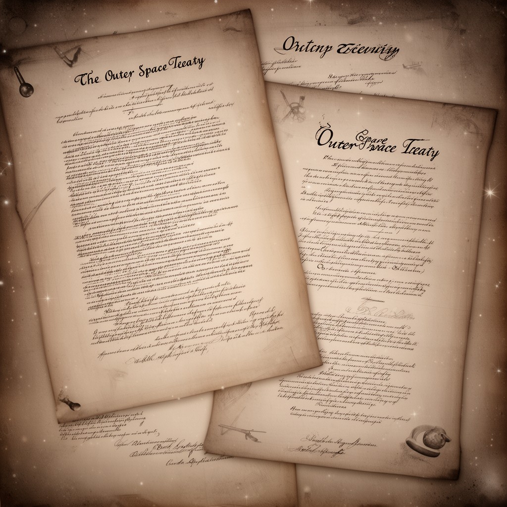 AI-generated illustration of Outer Space Treaty