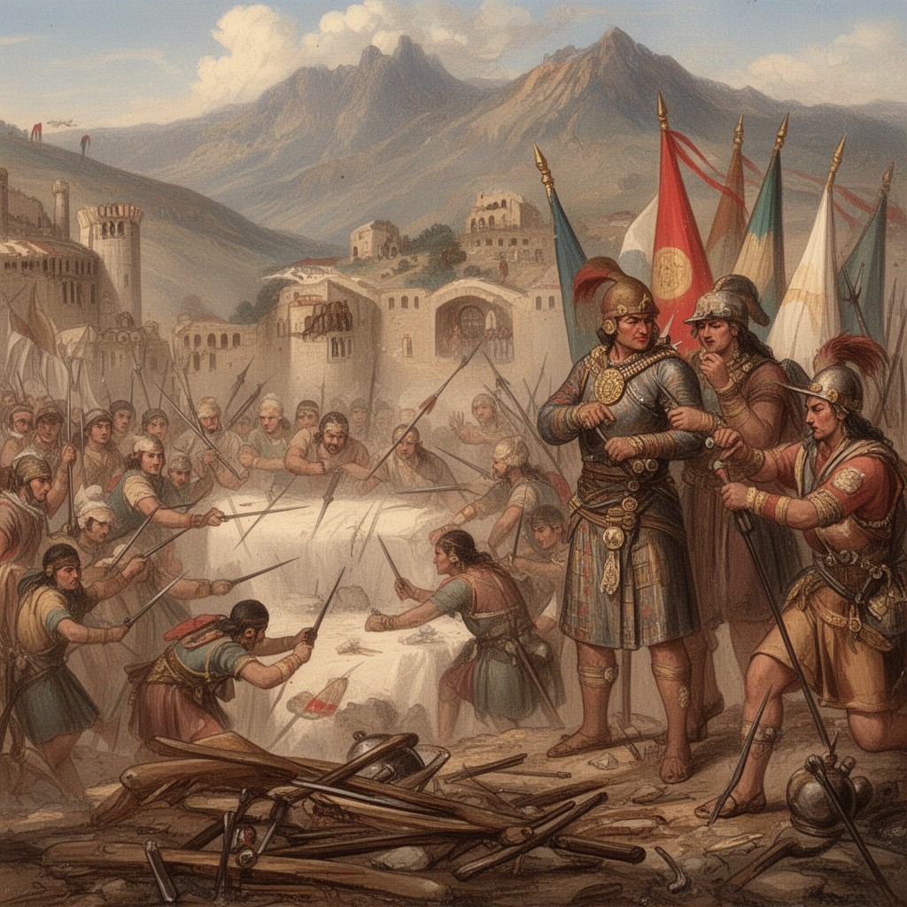 AI-generated illustration of Battle of Cajamarca