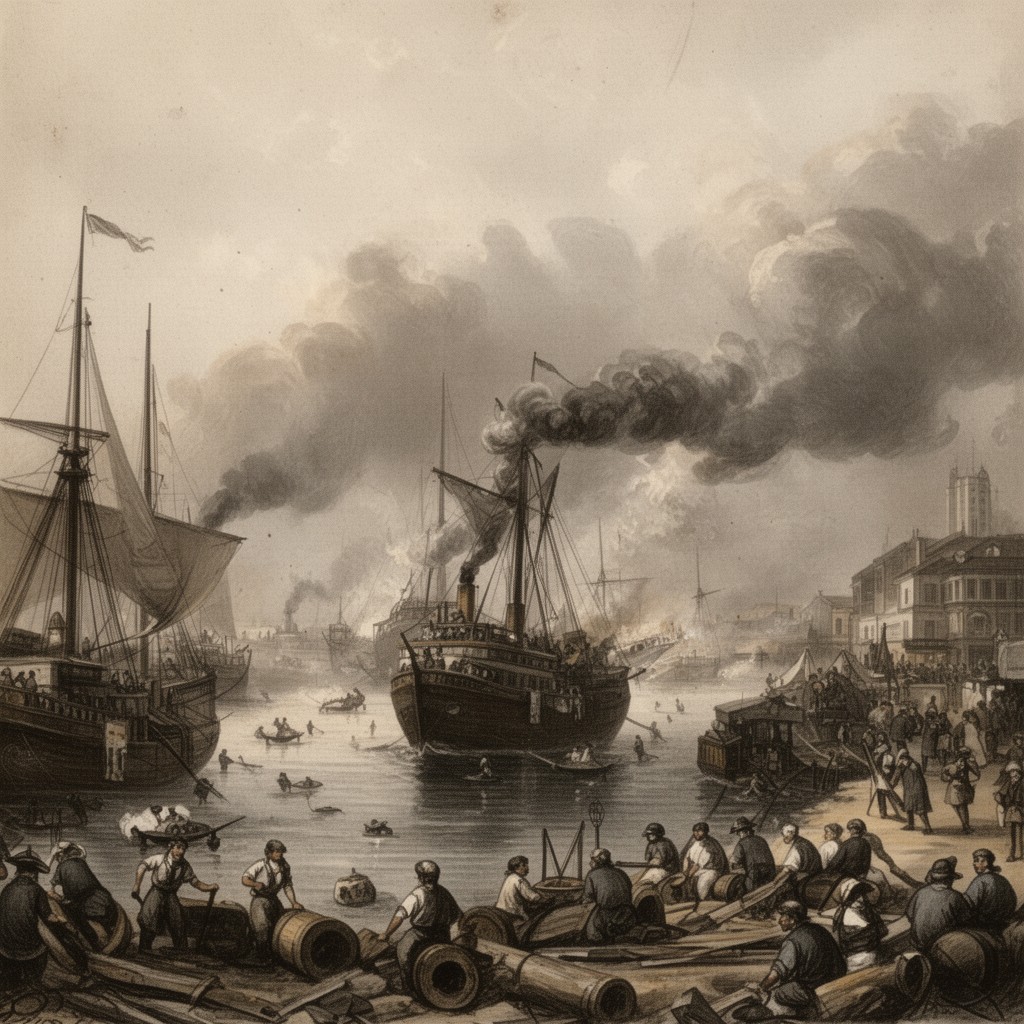 AI-generated illustration of Opium Wars
