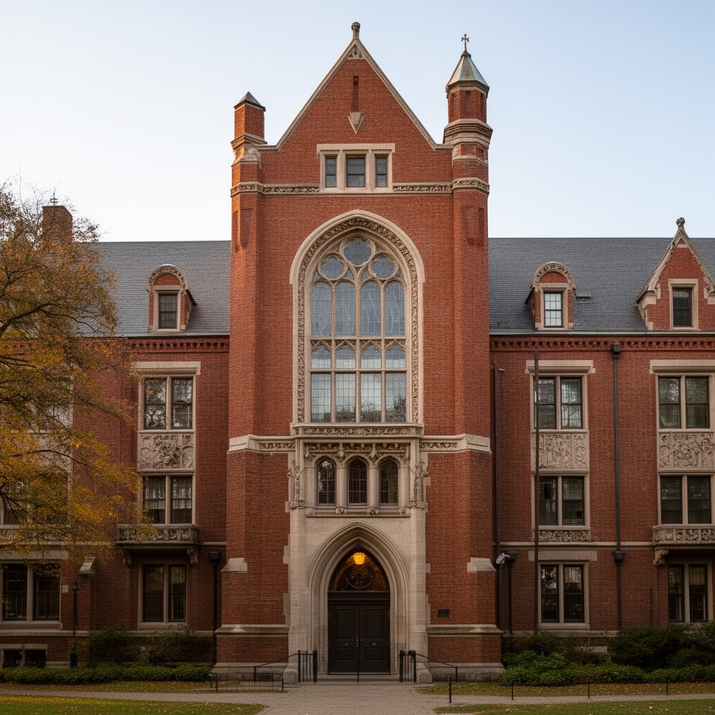 AI-generated illustration of Sever Hall