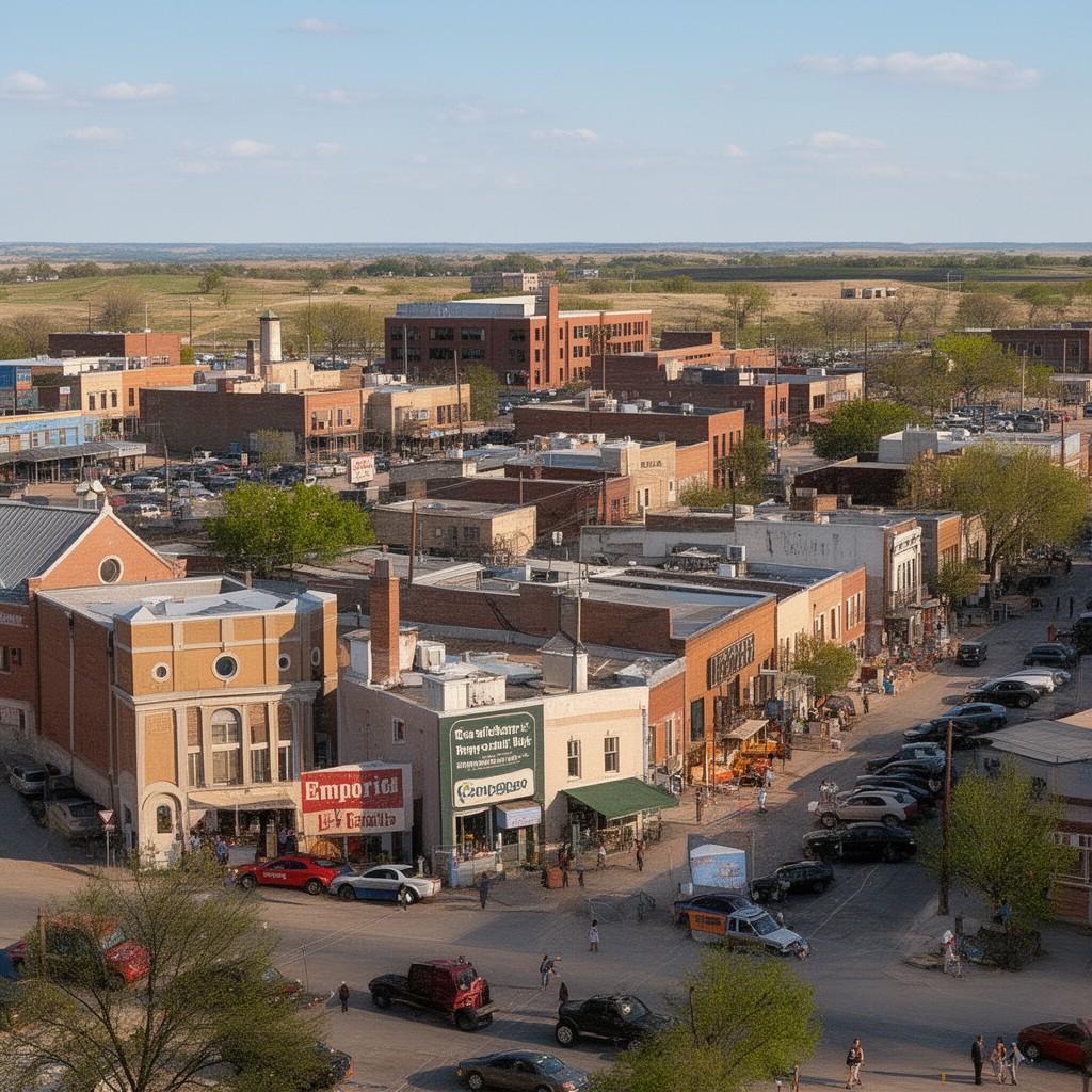 AI-generated illustration of Emporia, Kansas
