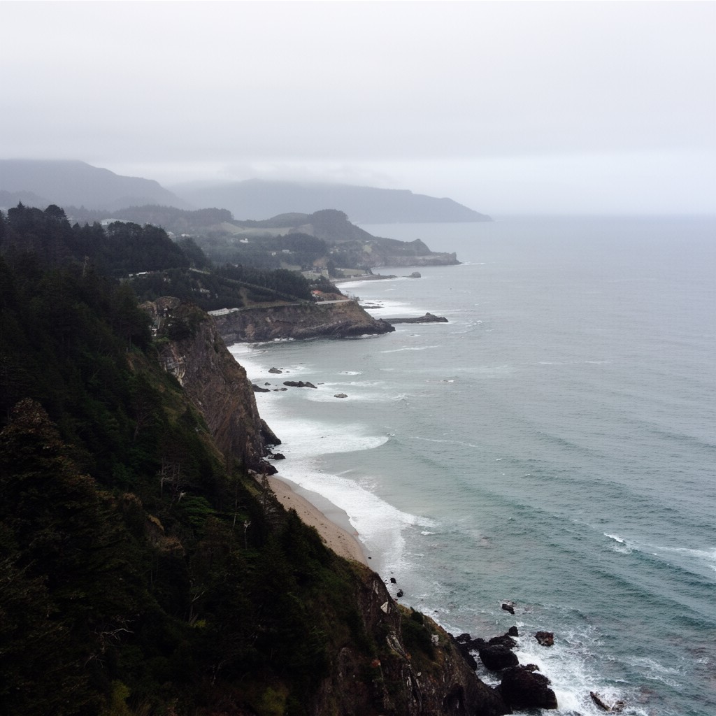AI-generated illustration of North Coast of California