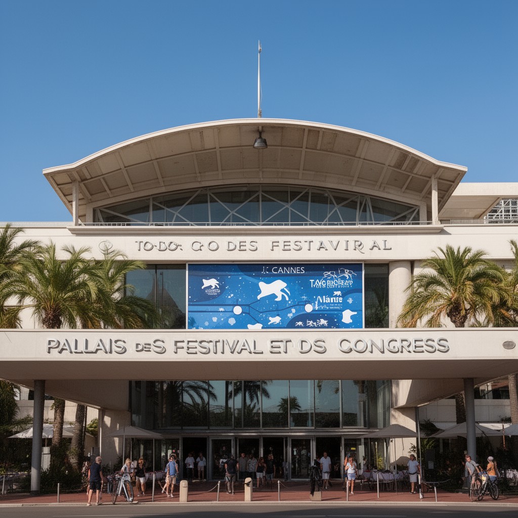 AI-generated illustration of Palais des Festivals et des Congrès