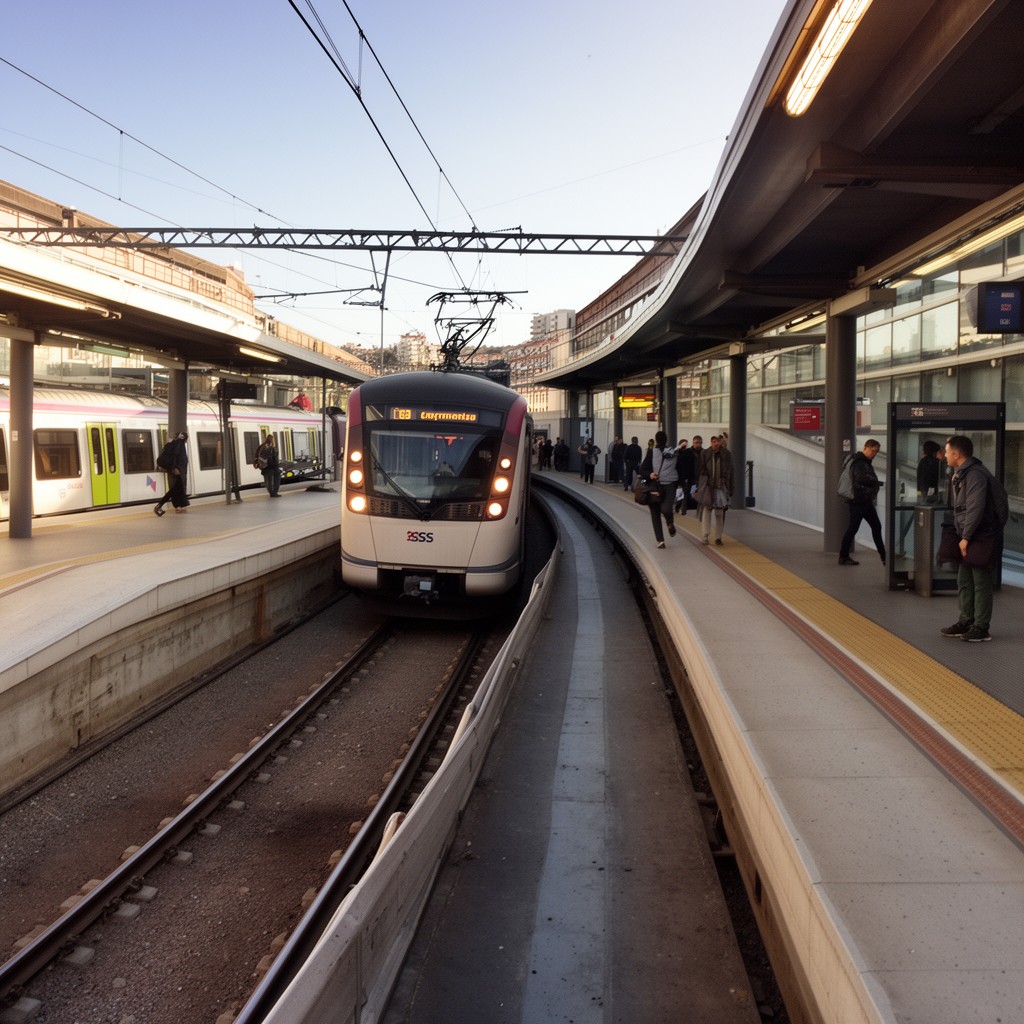 AI-generated illustration of Cercanías Madrid commuter rail