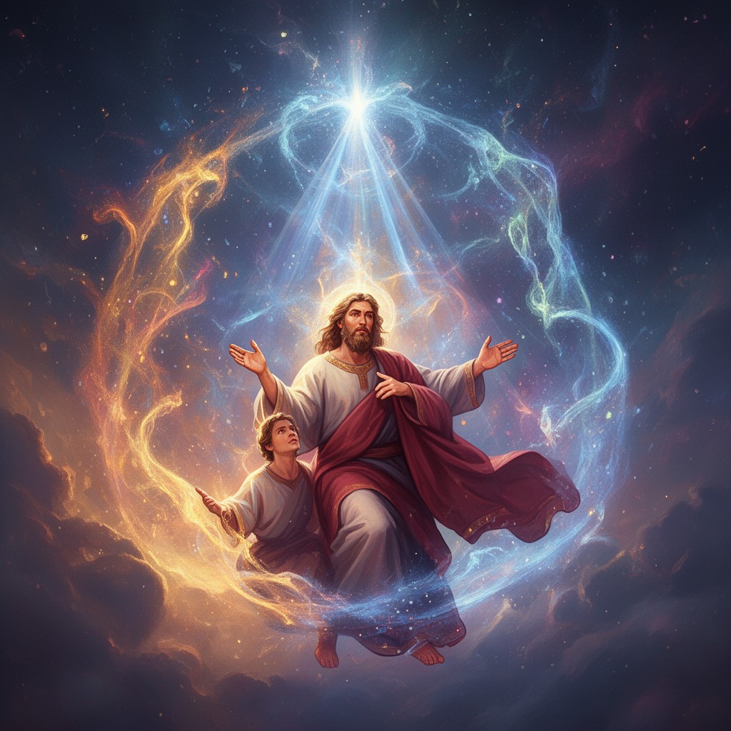 AI-generated illustration of Father, Son, and Spirit are not distinct eternal persons