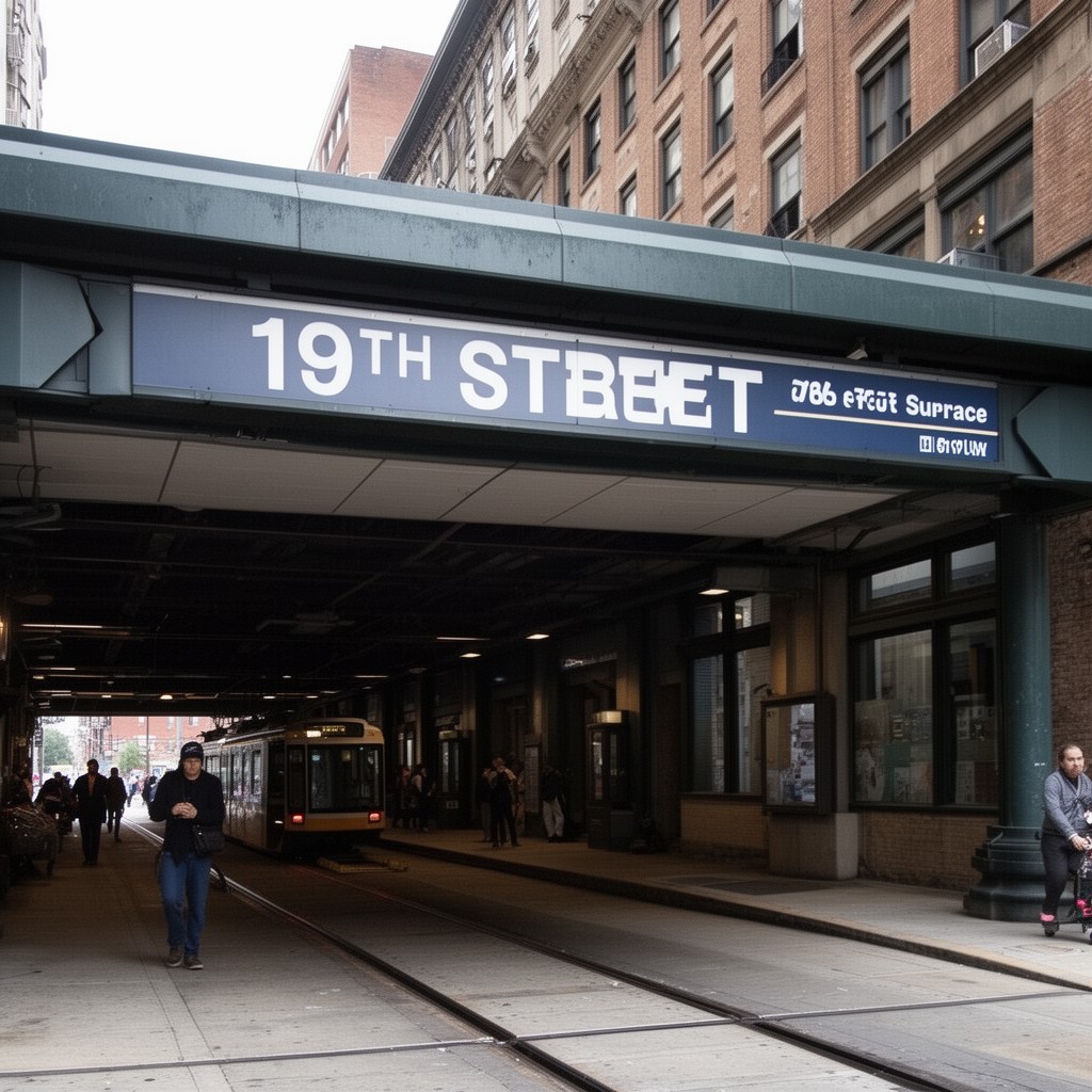 AI-generated illustration of 19th Street station
