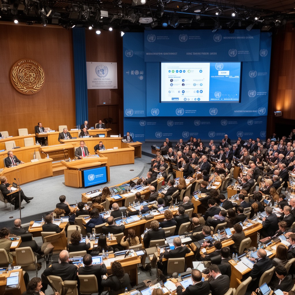 AI-generated illustration of United Nations General Assembly high-level week (as Minister for Foreign Affairs of Japan)