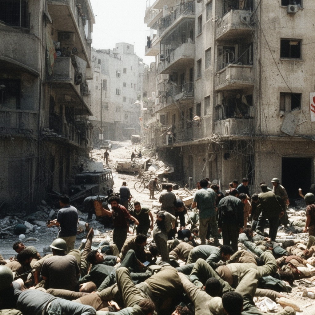 AI-generated illustration of Lebanese Civil War