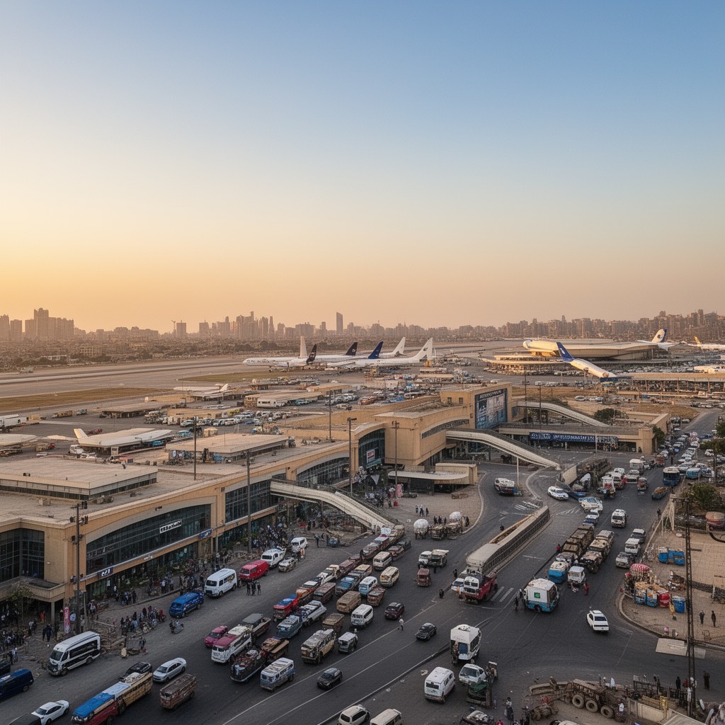 AI-generated illustration of Cairo International Airport