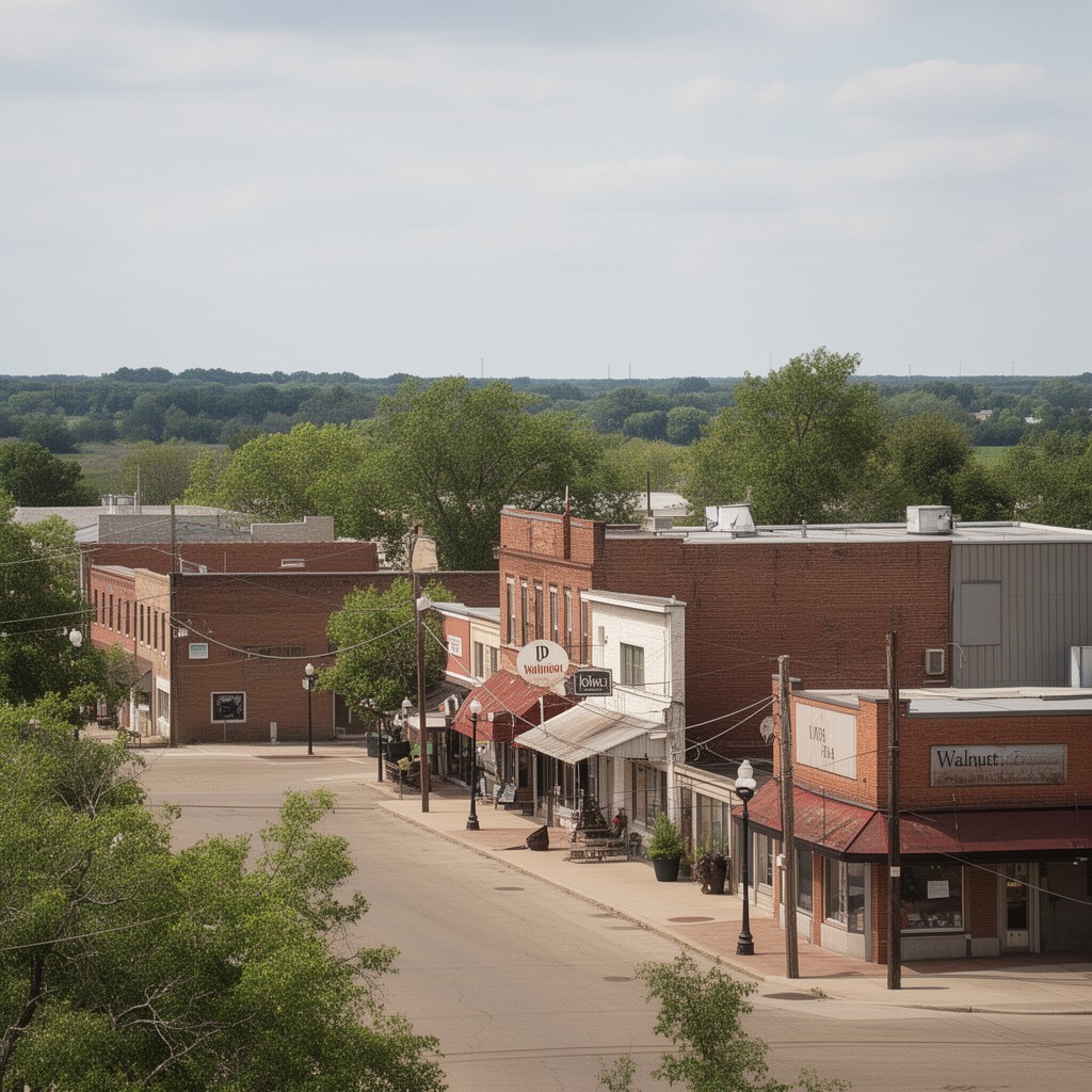 AI-generated illustration of Walnut, Iowa