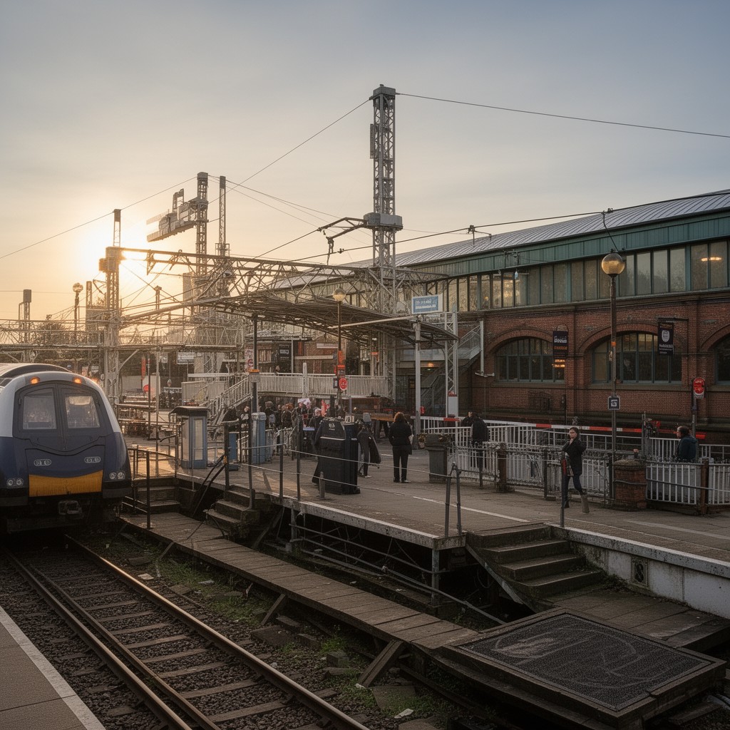 AI-generated illustration of Derby railway station