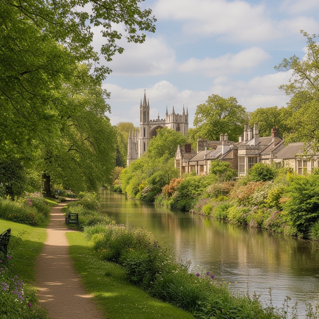 AI-generated illustration of The Backs, Cambridge