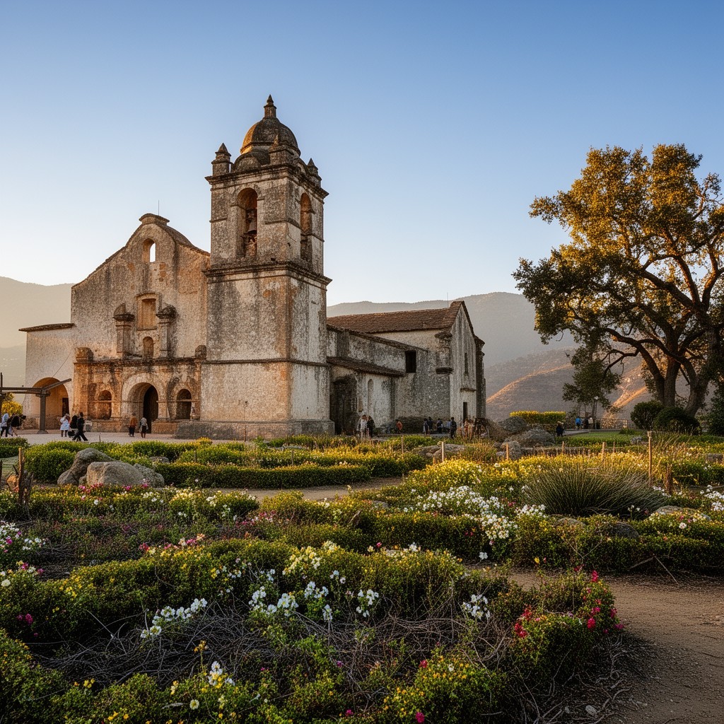 AI-generated illustration of Mission San Miguel Arcángel