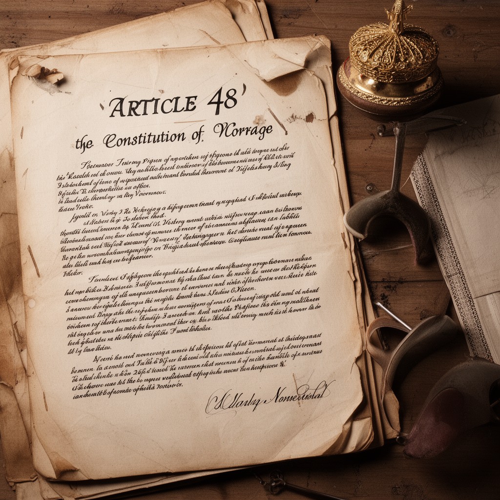 AI-generated illustration of Article 48 of the Constitution of Norway