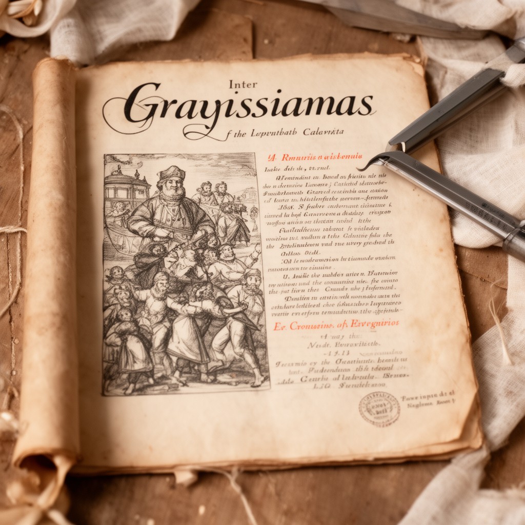 AI-generated illustration of papal bull Inter gravissimas