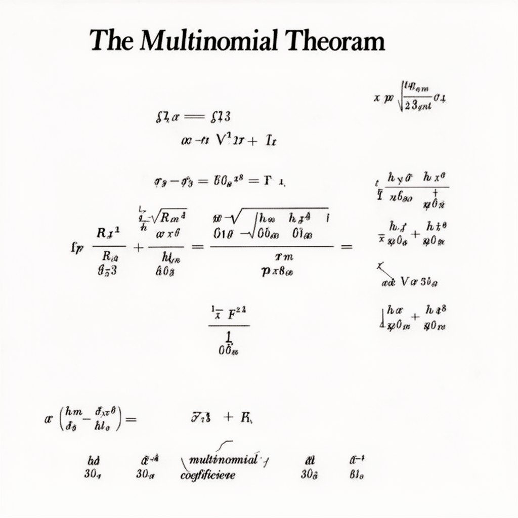 AI-generated illustration of multinomial theorem