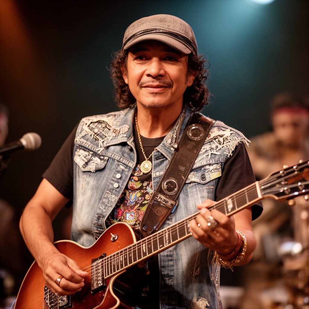 AI-generated illustration of Carlos Santana