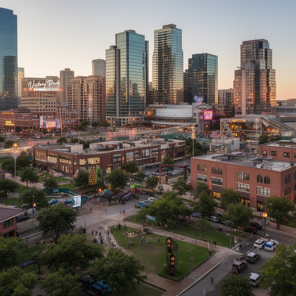 AI-generated illustration of Victory Park neighborhood
