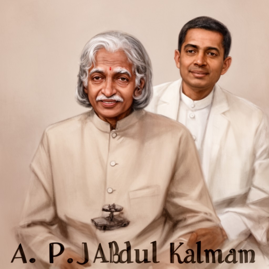 AI-generated illustration of A. P. J. Abdul Kalam