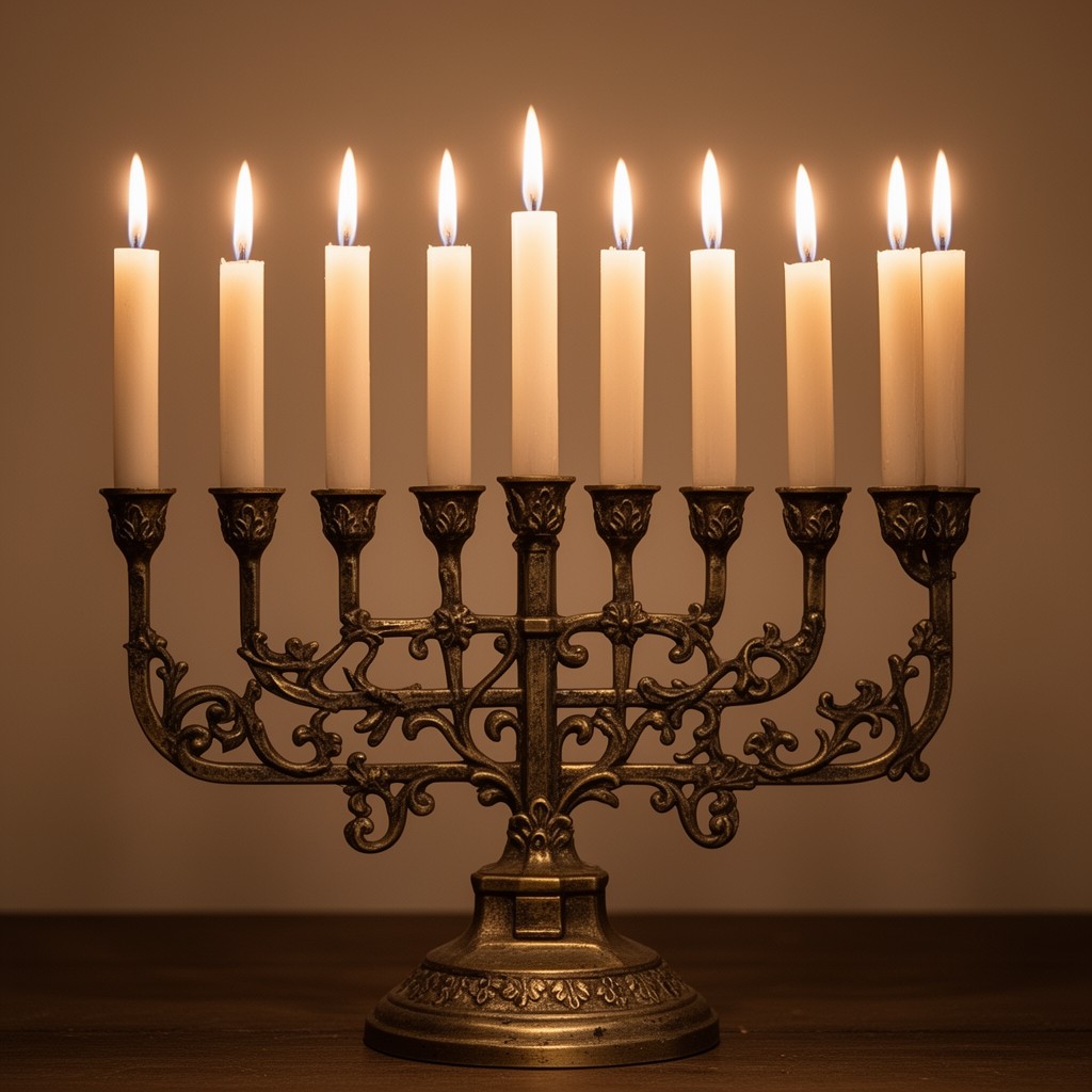 AI-generated illustration of Hanukkiah