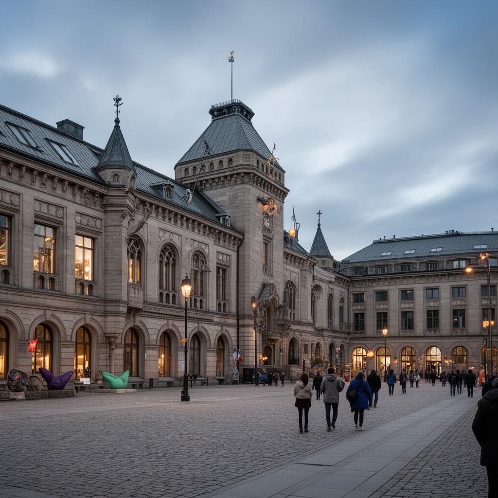 AI-generated illustration of Natural History Museum at the University of Oslo