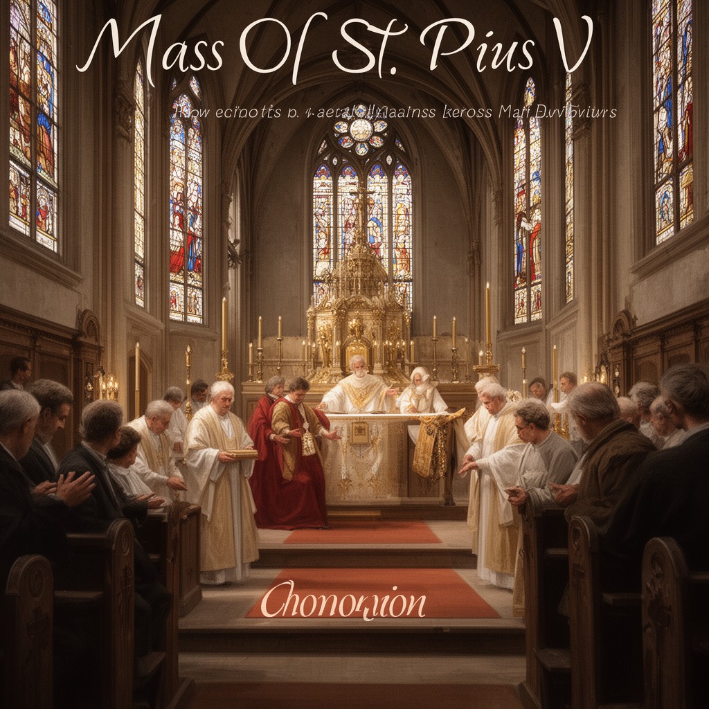 AI-generated illustration of Mass of St. Pius V
