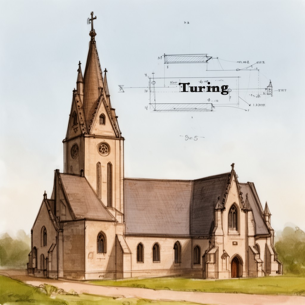 AI-generated illustration of Church–Turing thesis