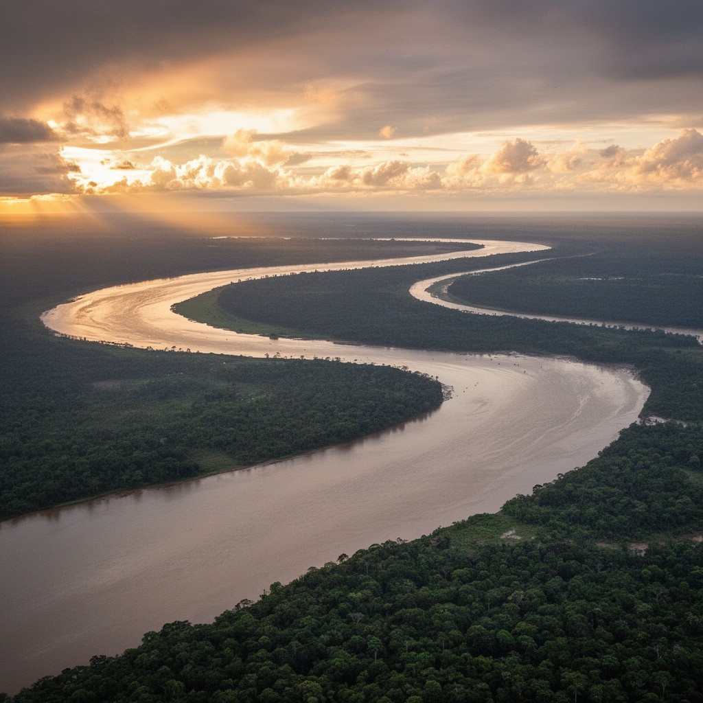 AI-generated illustration of Amazon River mouth