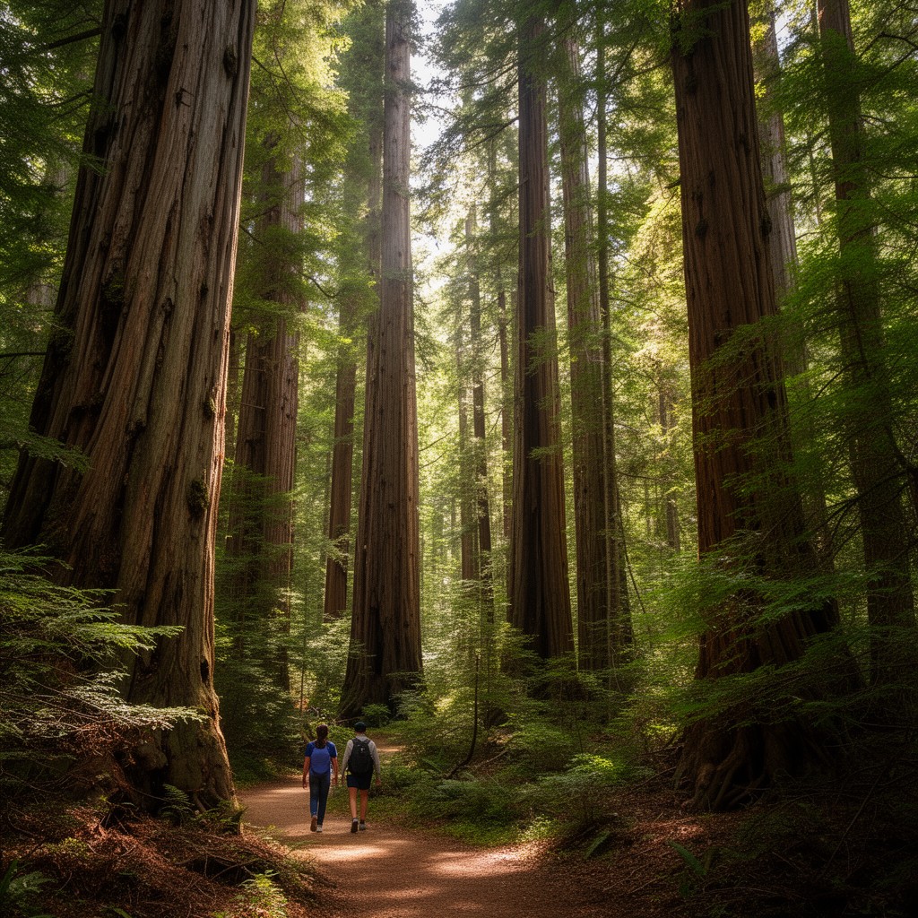 AI-generated illustration of Muir Woods National Monument