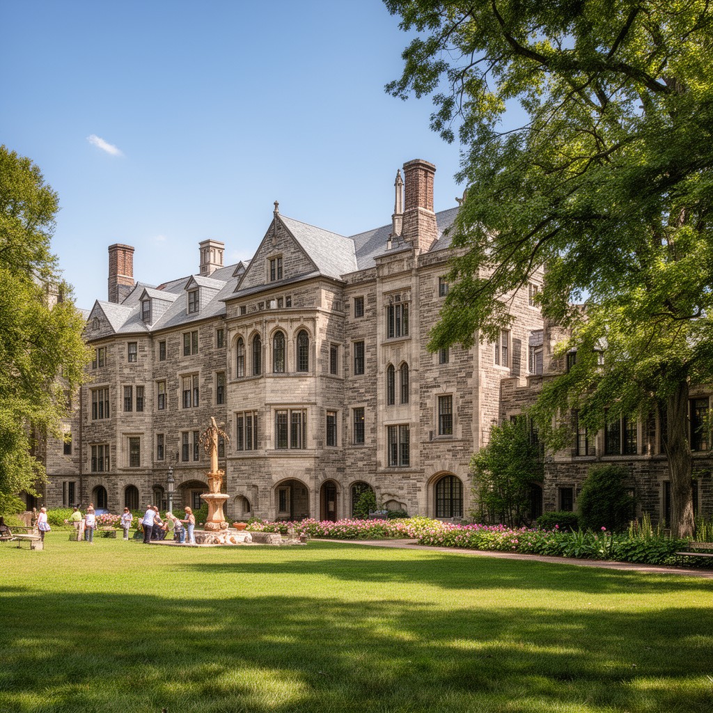 AI-generated illustration of Bryn Mawr College