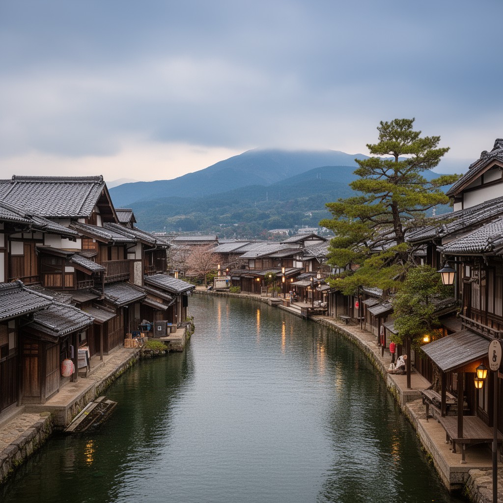 AI-generated illustration of Omihachiman, Japan