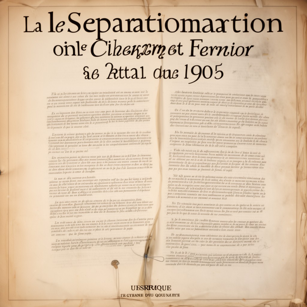 AI-generated illustration of French law on the Separation of the Churches and the State of 1905