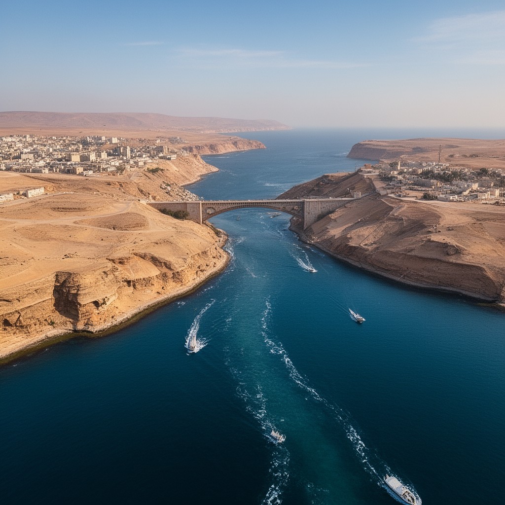 AI-generated illustration of Bab-el-Mandeb Strait