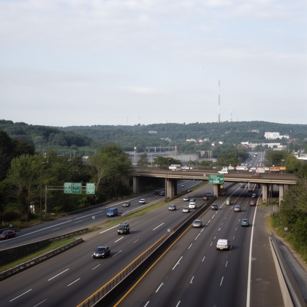 AI-generated illustration of Interstate 95 (Massachusetts)