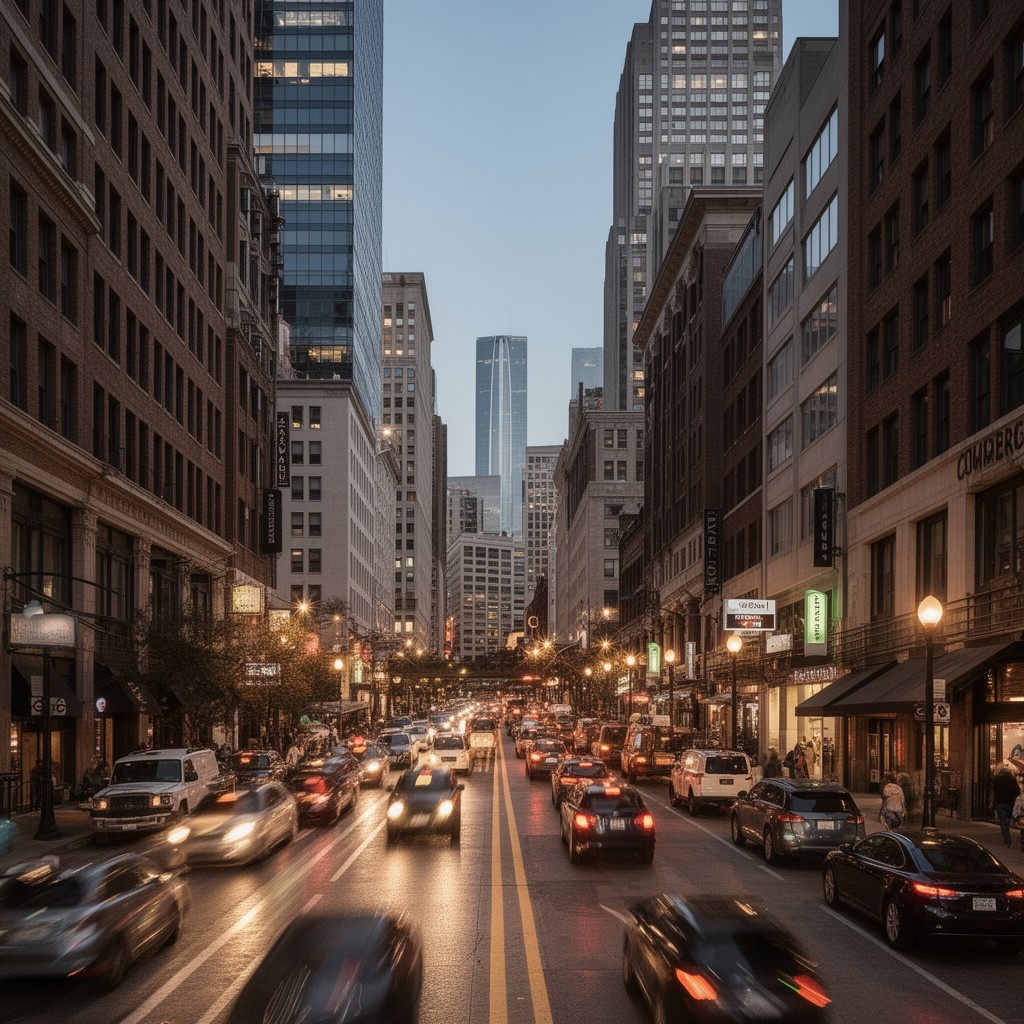 AI-generated illustration of Commerce Street