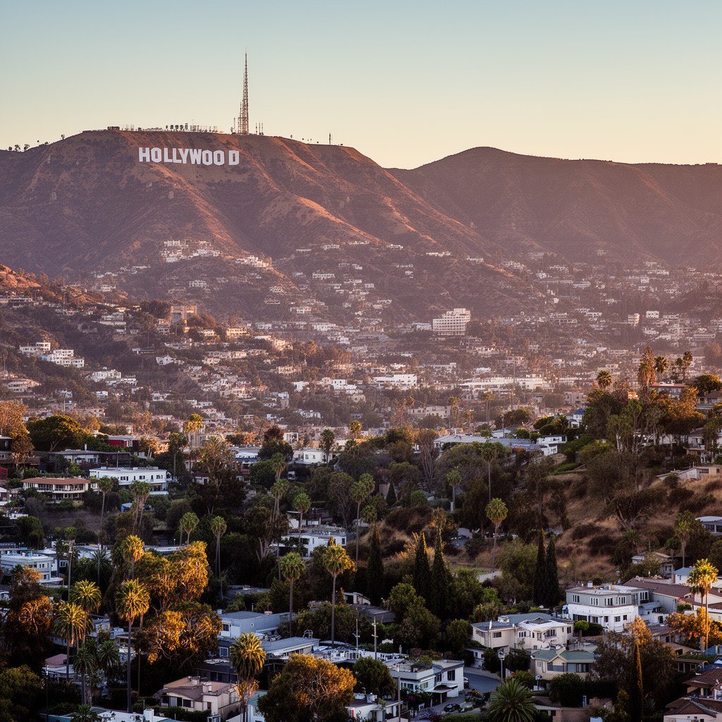 AI-generated illustration of Hollywood Hills